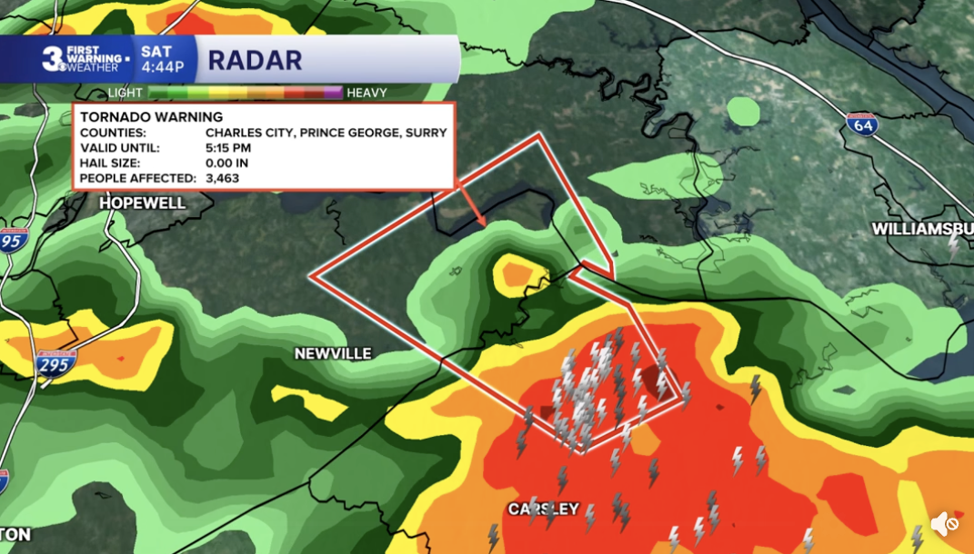 Tornado Warning Surry Sept. 12, 2026