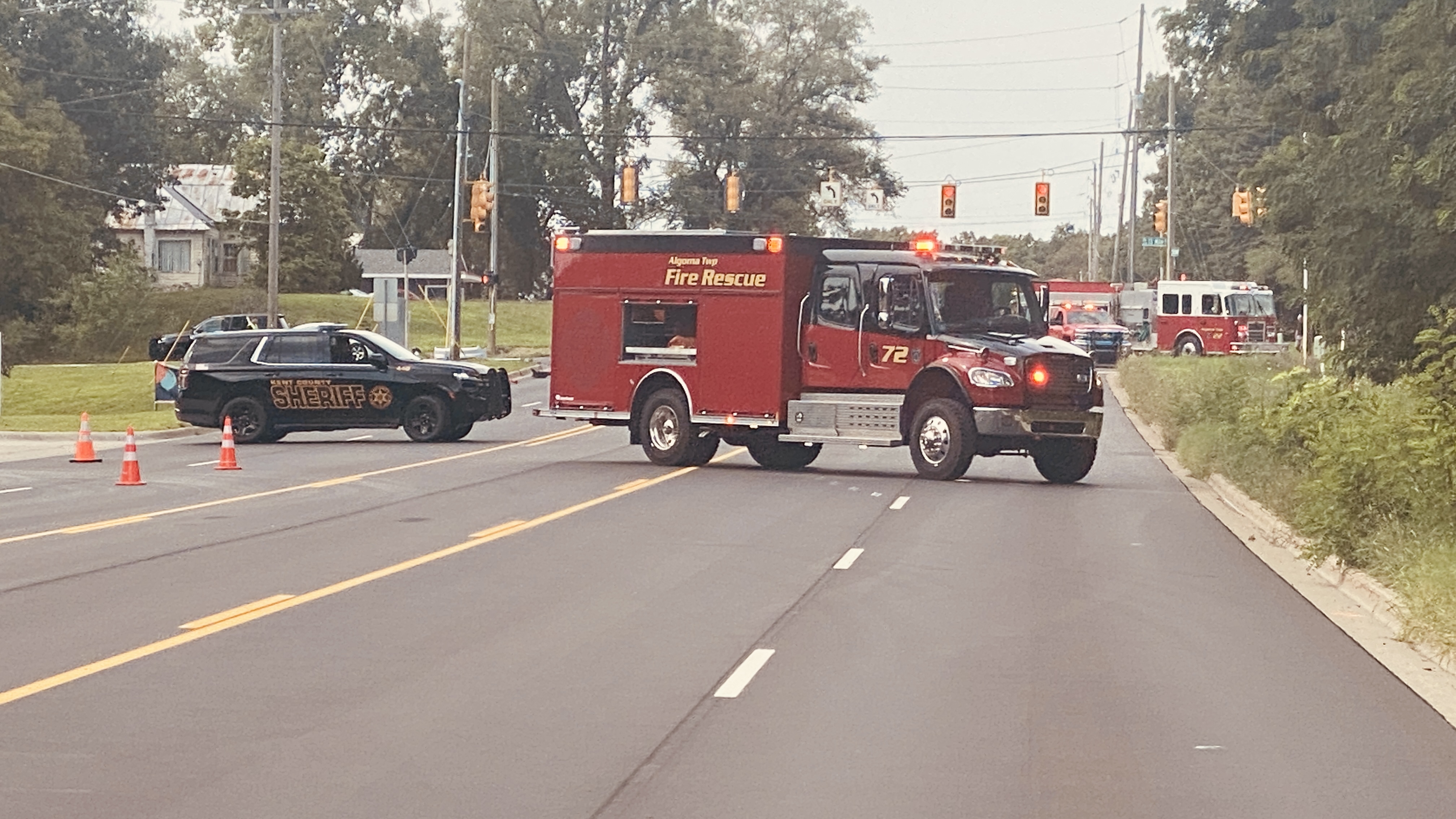 Motorcycle crash in Algoma Township