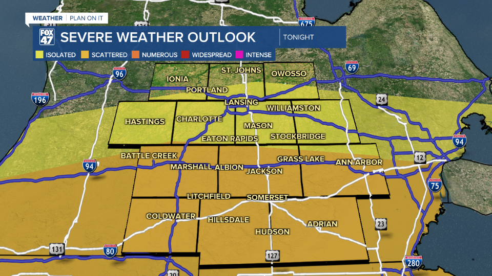 Slight risk for severe weather continues across Jackson and Hillsdale counties today with all severe impacts possible across our neighborhoods