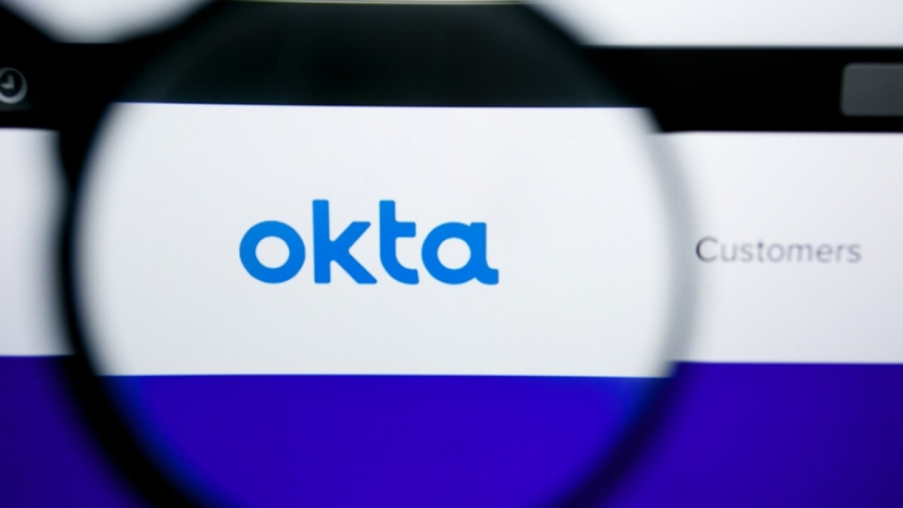 Okta logo on a website.