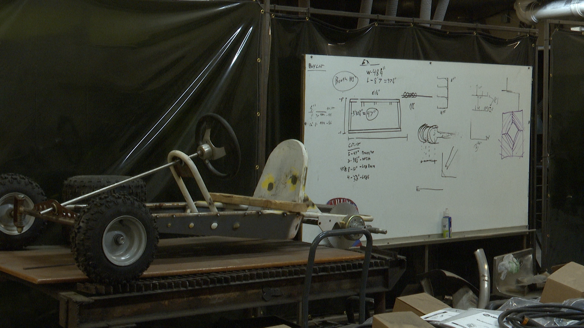 Inside a shop at Huntley Project High School