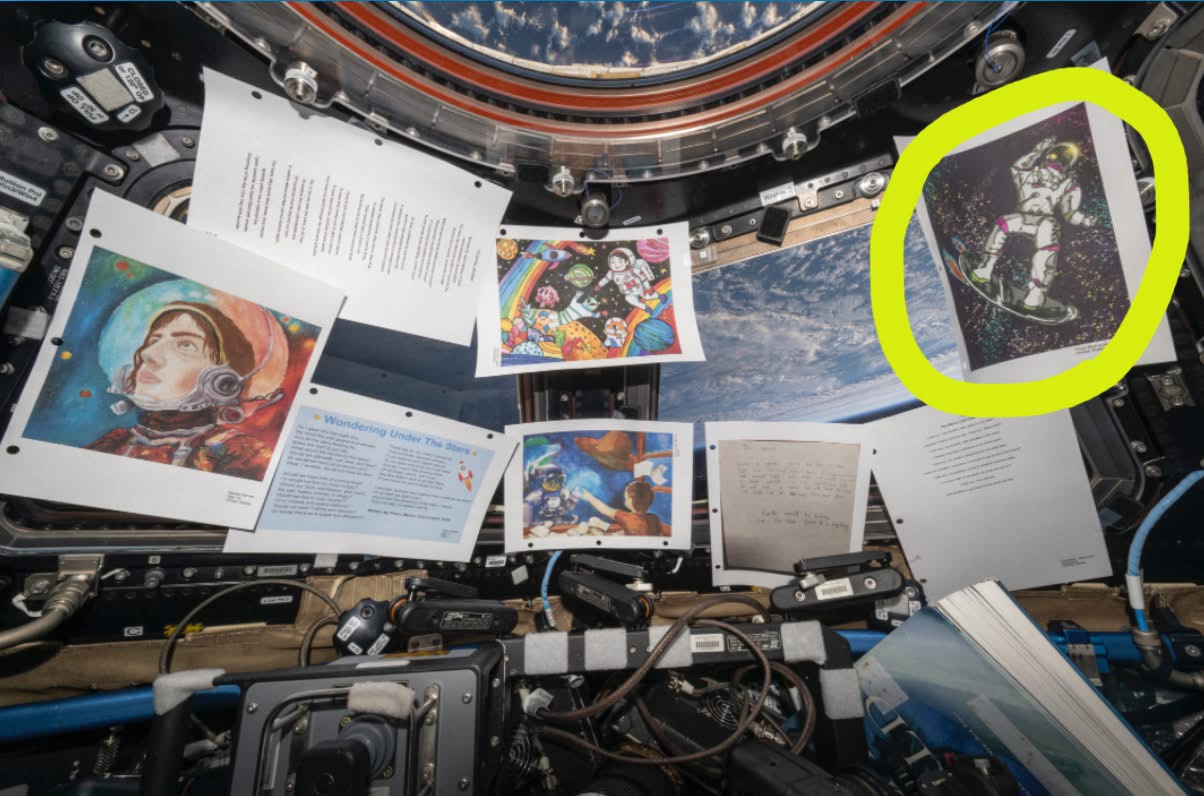 Thad McCauley's artwork onboard The International Space Station