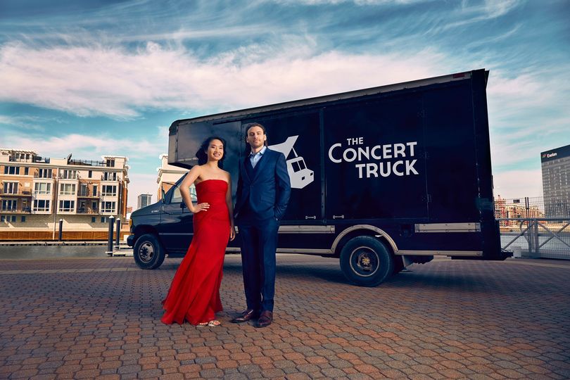 Nick Luby and Susan Zhang the concert truck