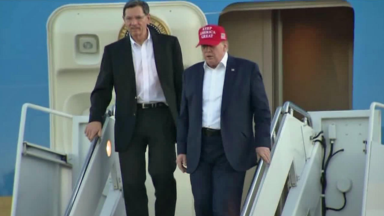 President Trump arrives at Palm Beach International Airport on Friday morning, Nov. 29, 2019, after a surprise visit to Afghanistan to visit troops on Thanksgiving.