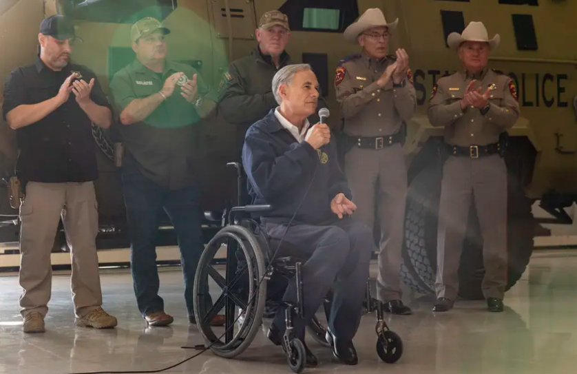 Gov. Greg Abbott, seen at a Thanksgiving dinner event in Edinburg on Nov. 26, 2024, said in a statement Wednesday that $500 million in grant funding would "continue to build a safer Texas for all."
