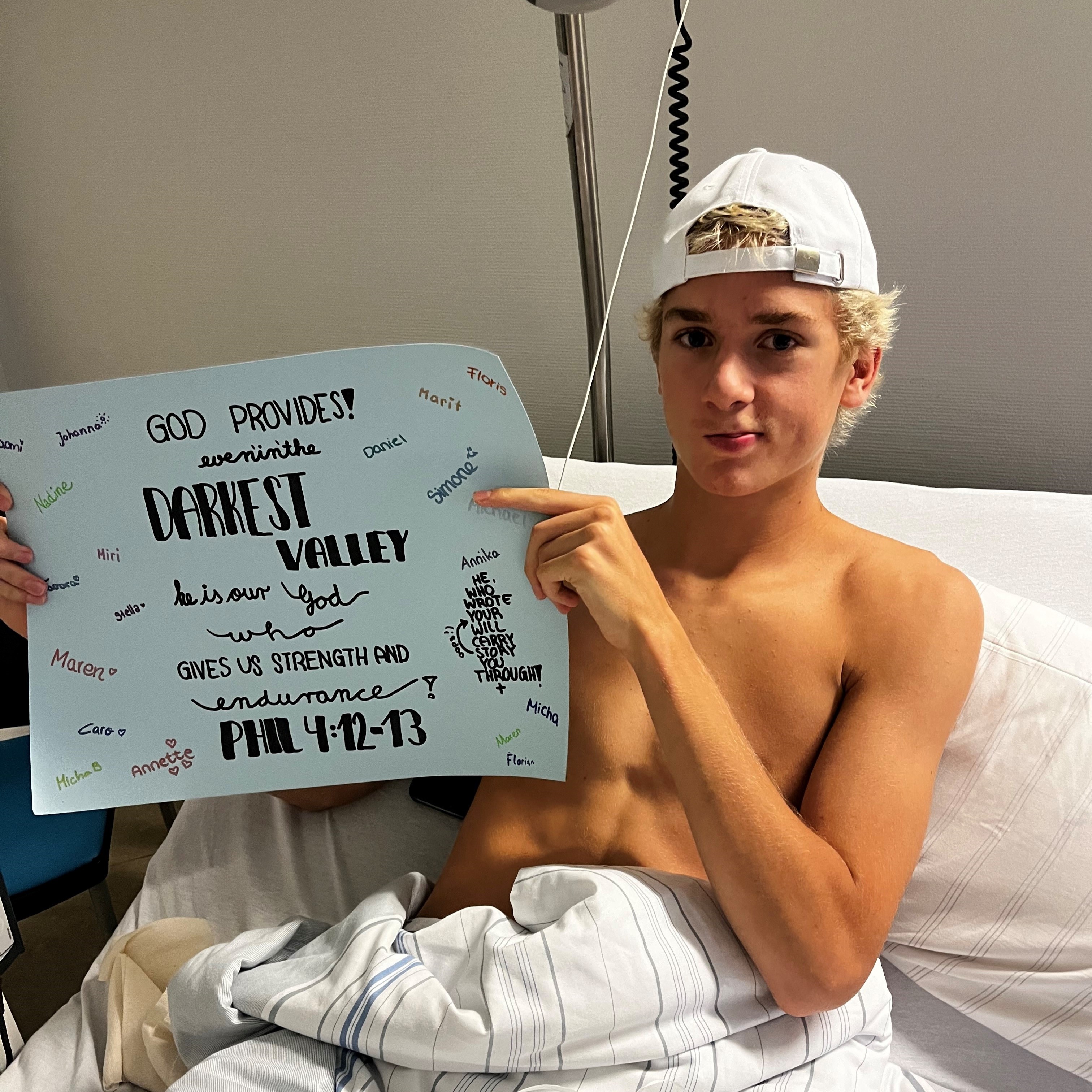Cooper Dudley in hospital