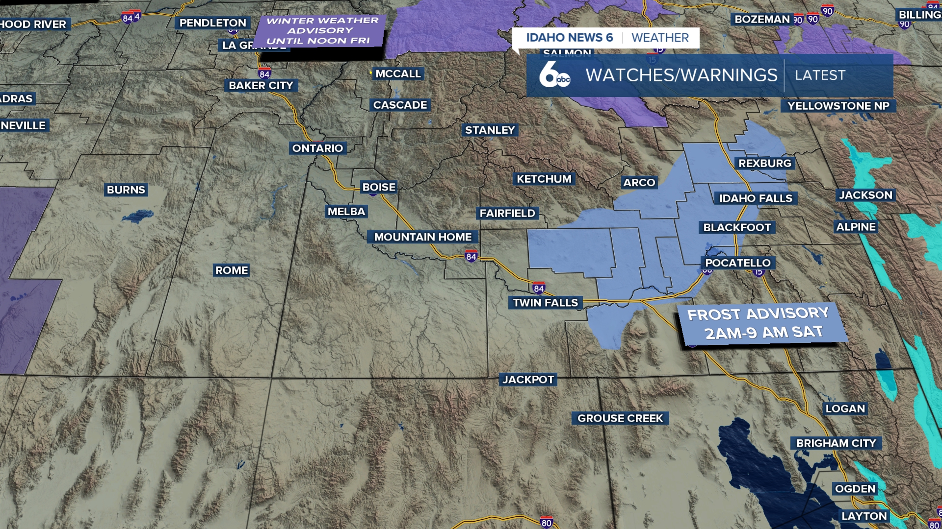 Frost Advisory Saturday
