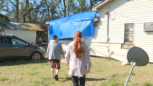 Tina camped out in her daughter's house during the Hurricane 