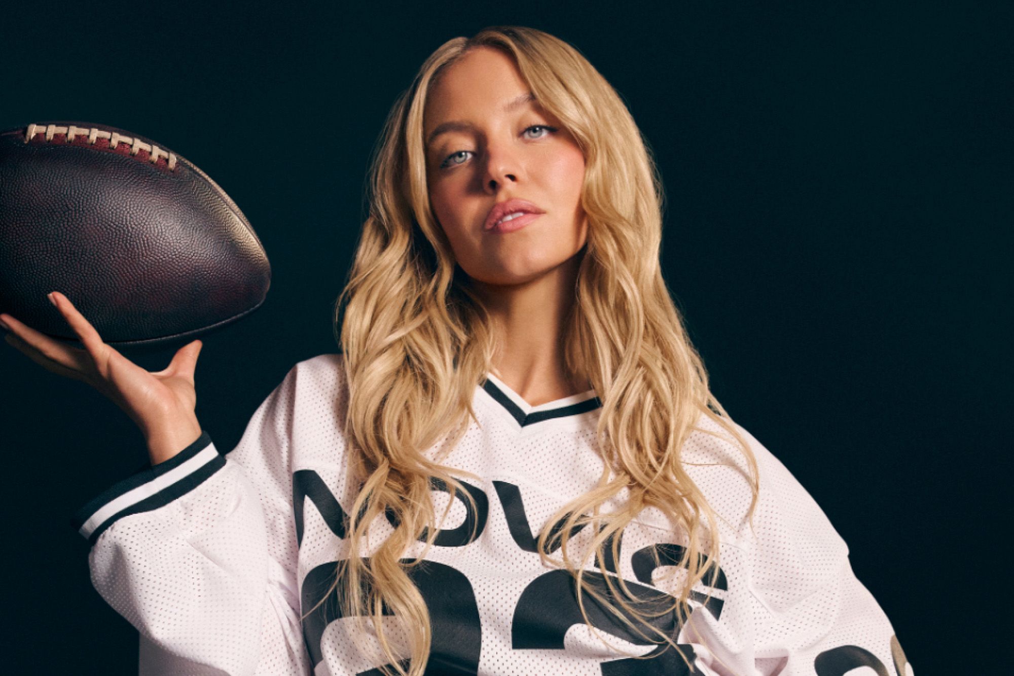 US actress Sydney Sweeney is pictured in one of the least revealing images from the Novig campaign.