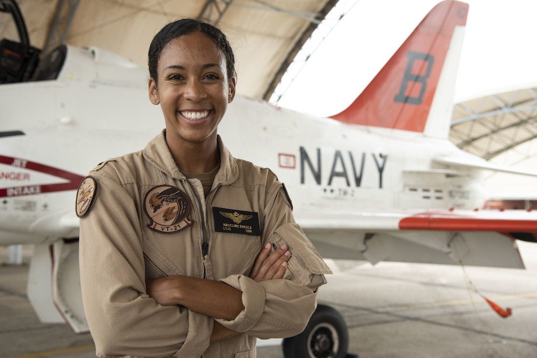 US Navy's 1st Black female Tactical Aircraft pilot gets Wings of Gold