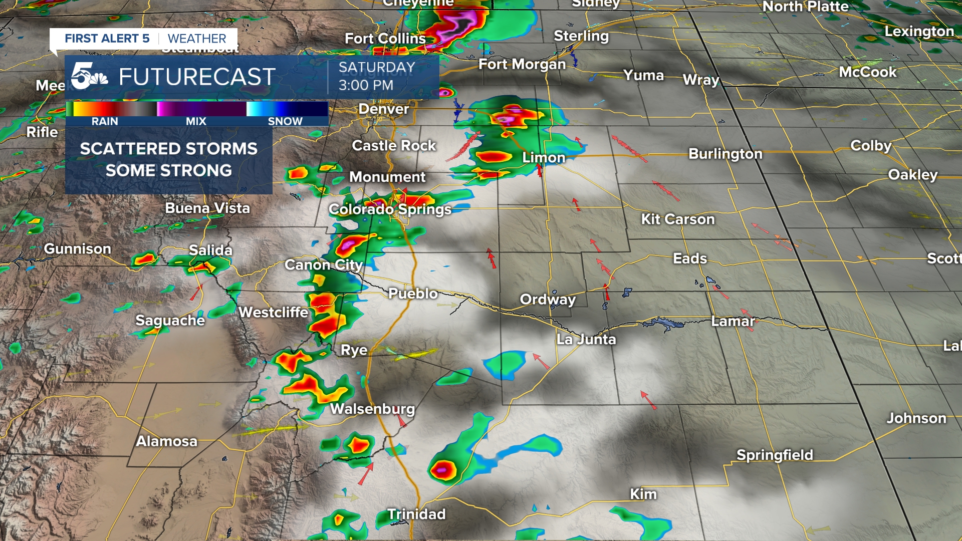 Scattered strong storms are possible tomorrow in southern Colorado