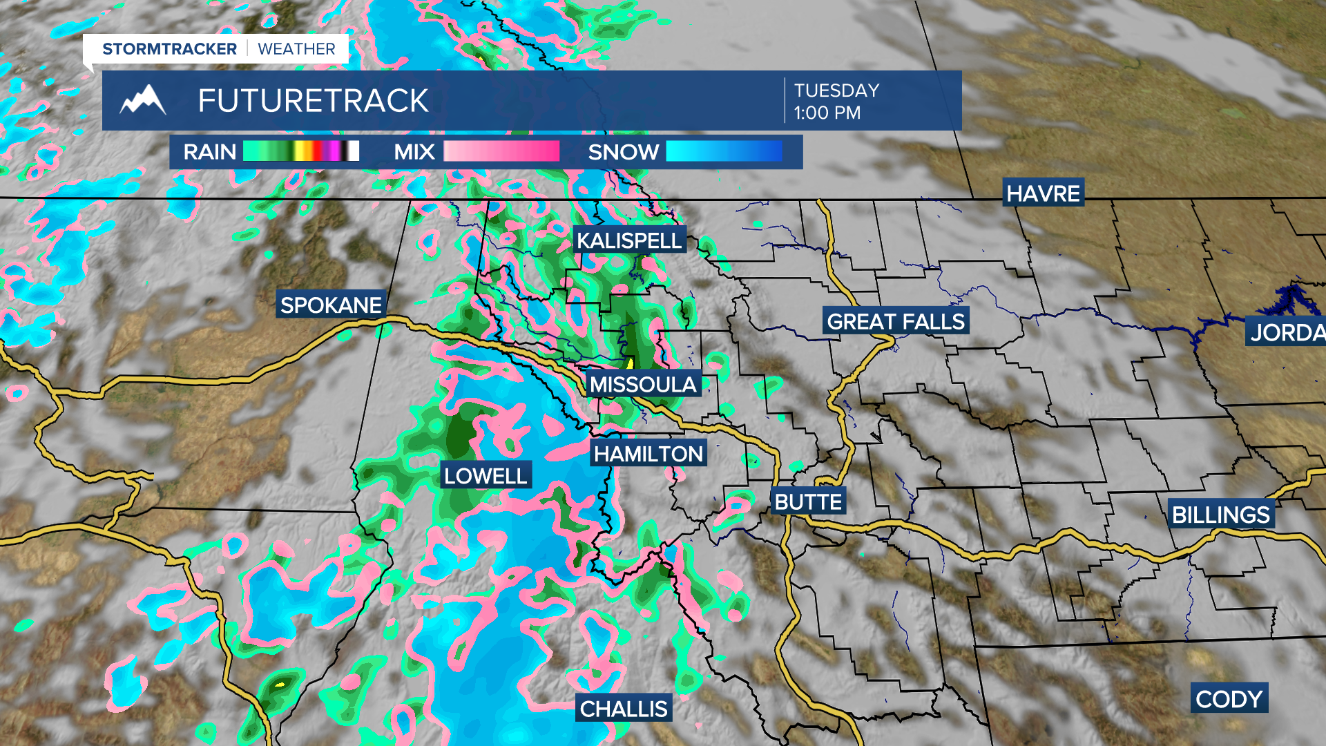 Rain becomes widespread Tuesday afternoon