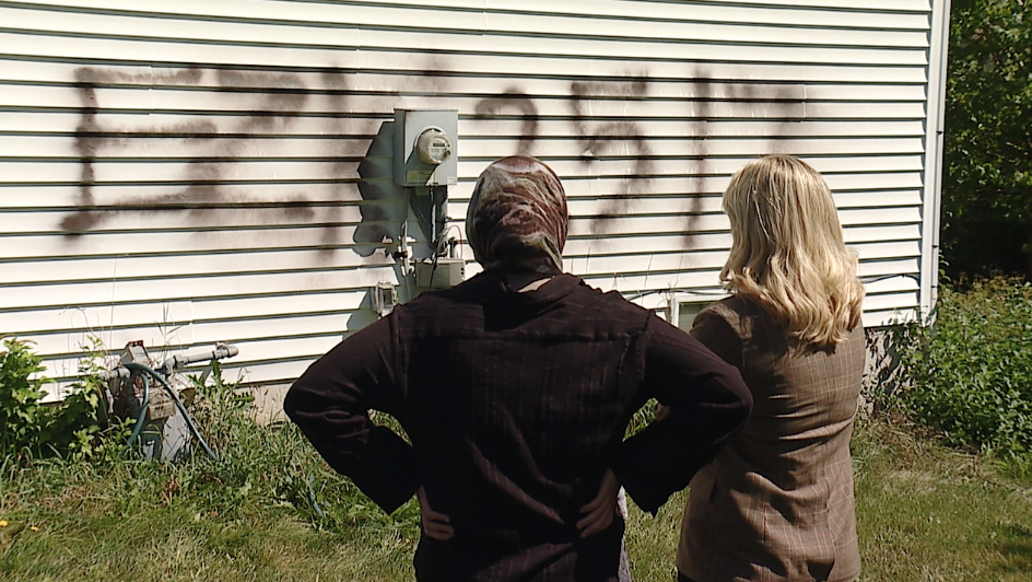 The vandalism left behind on the Tabateh family home