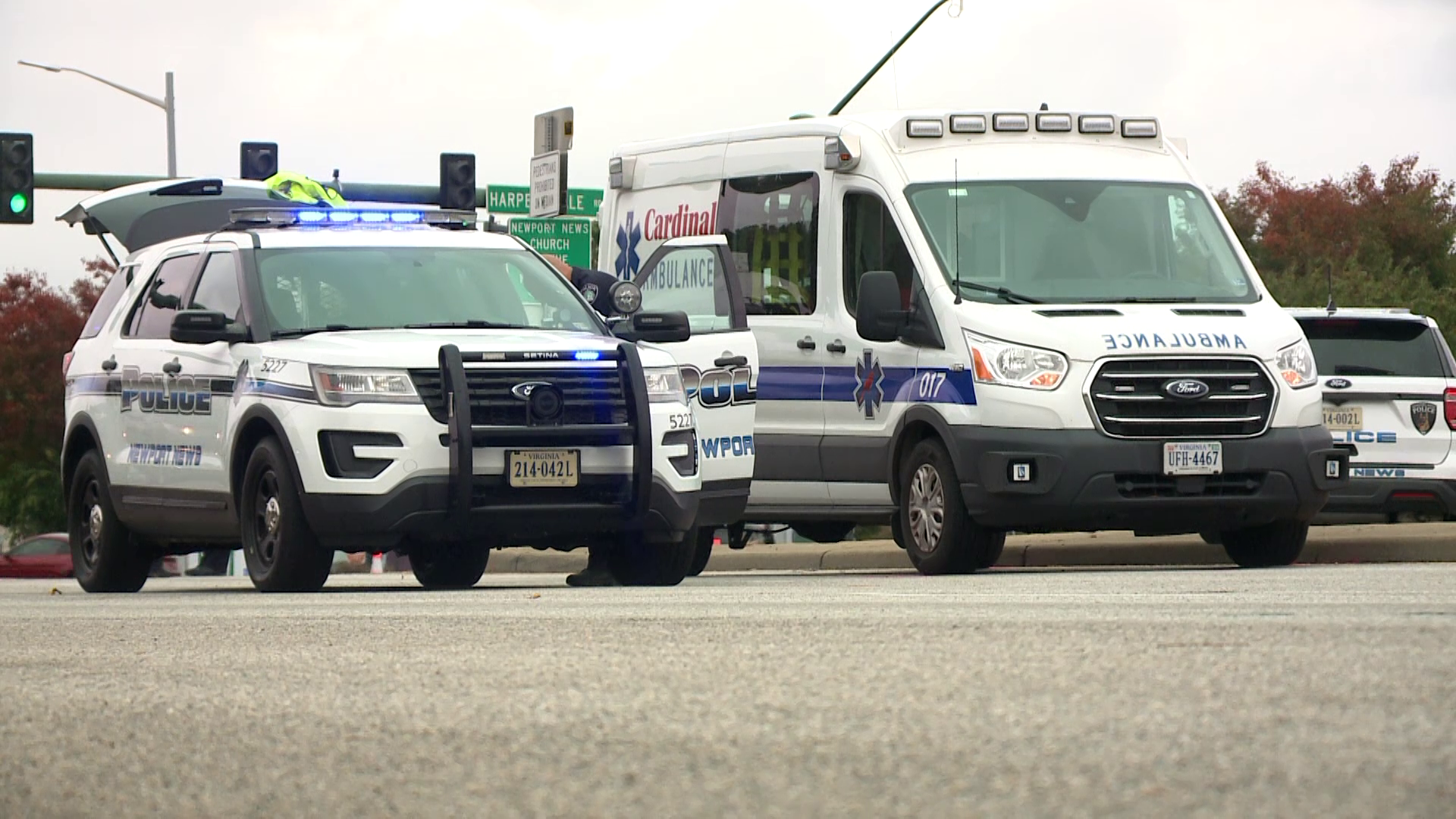 Ambulance vs. pedestrian in Newport News