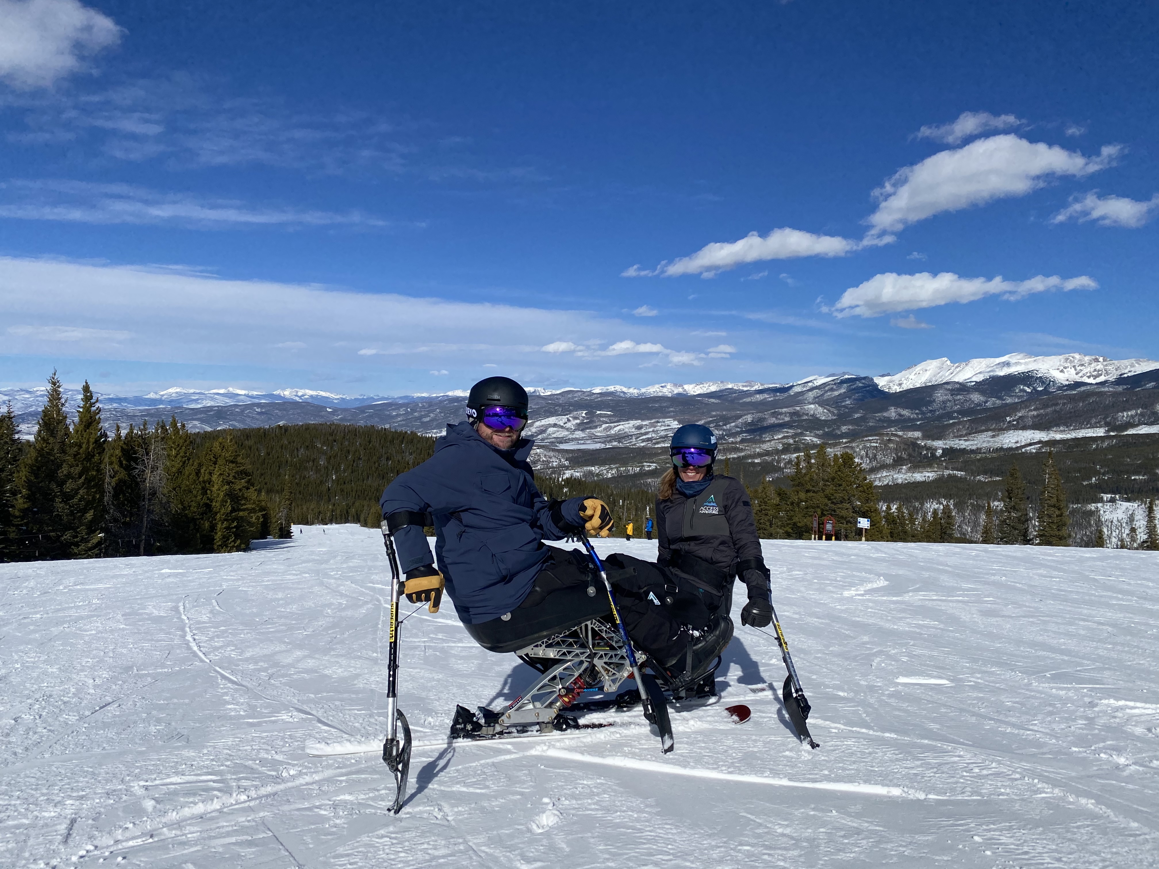 Jane Sowerby and Mark Urich on their new monoskis