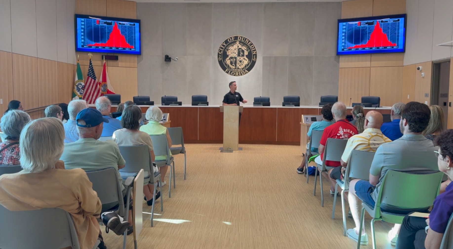 Meteorologist Greg Dee speaks at Dunedin's Hurricane Expo