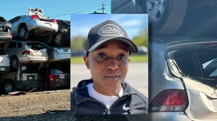 Teon and scrapped car.png