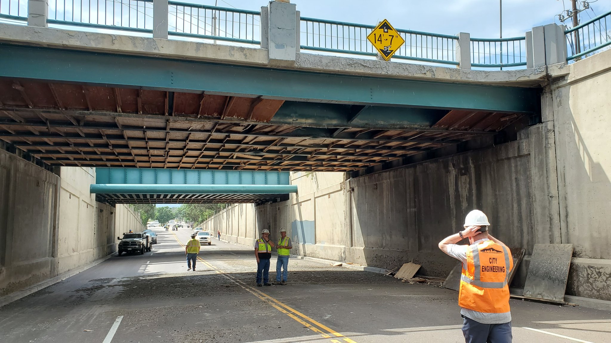 Platte Ave bridge damage