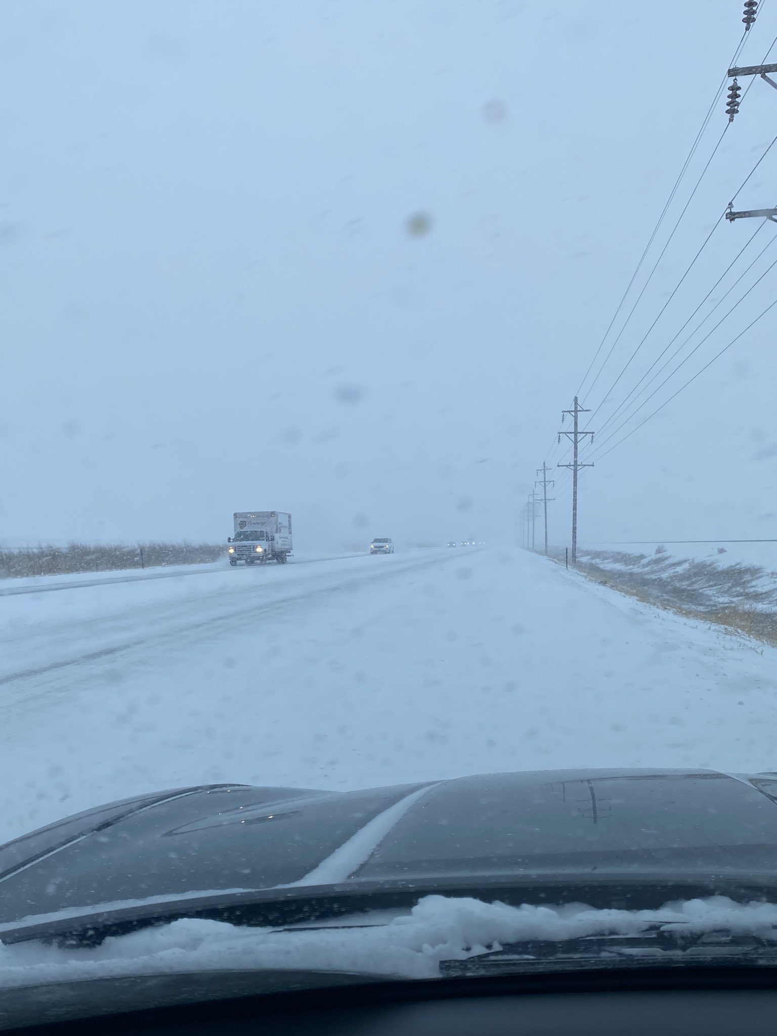 US Highway 50 near Fowler is snow-packed on feb 15 2023