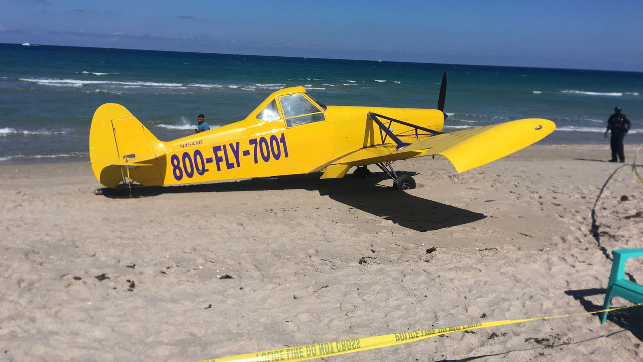 Small plane makes emgergency landing on Palm Beach on May 28, 2021