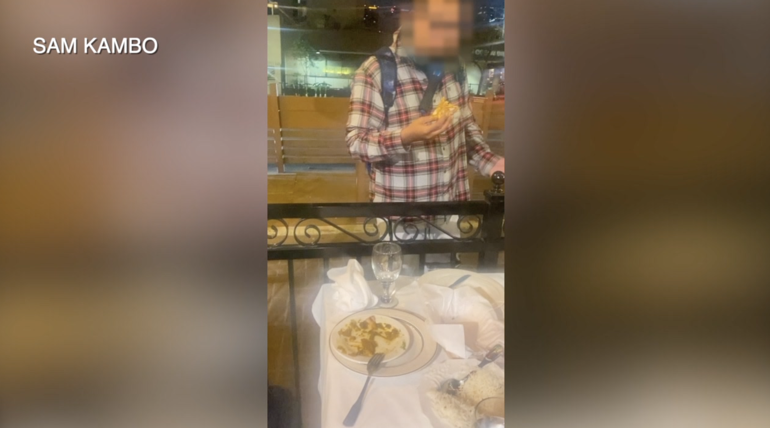 Caught on video: Man grabs food from diners at Gaslamp restaurant patio