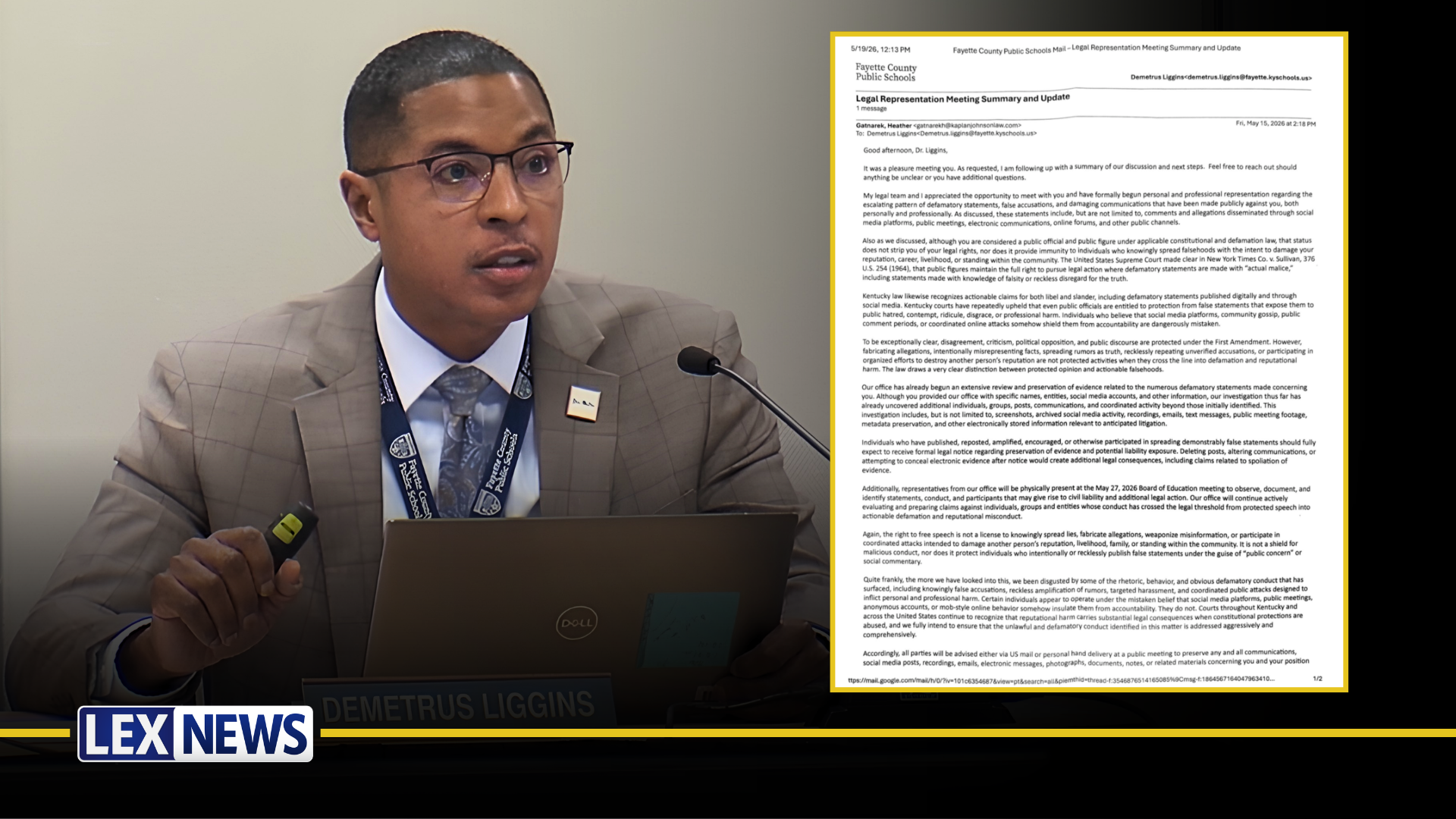 Allegedly falsified document, photo of Dr. Demetrus Liggins