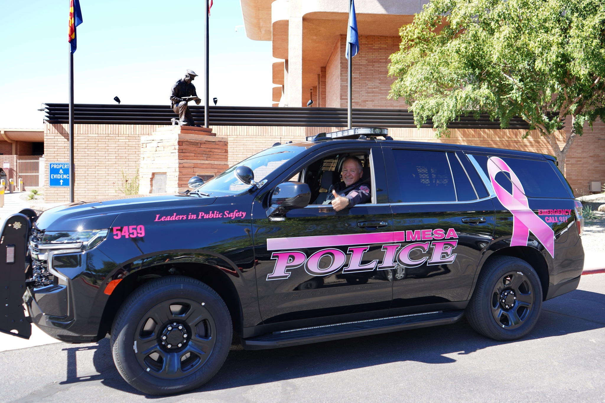 Mesa PD pink ribbon vehicle breast cancer