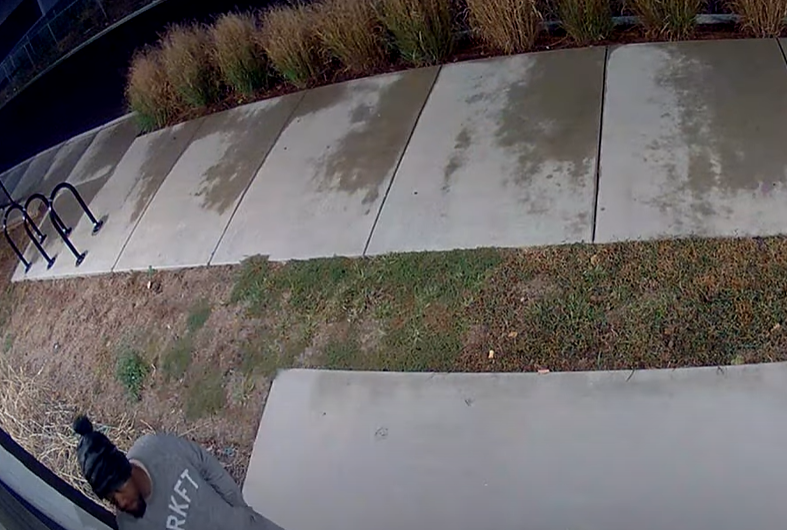 Renter captures video of man looking into glass door on her patio in Nashville, Tennessee. 