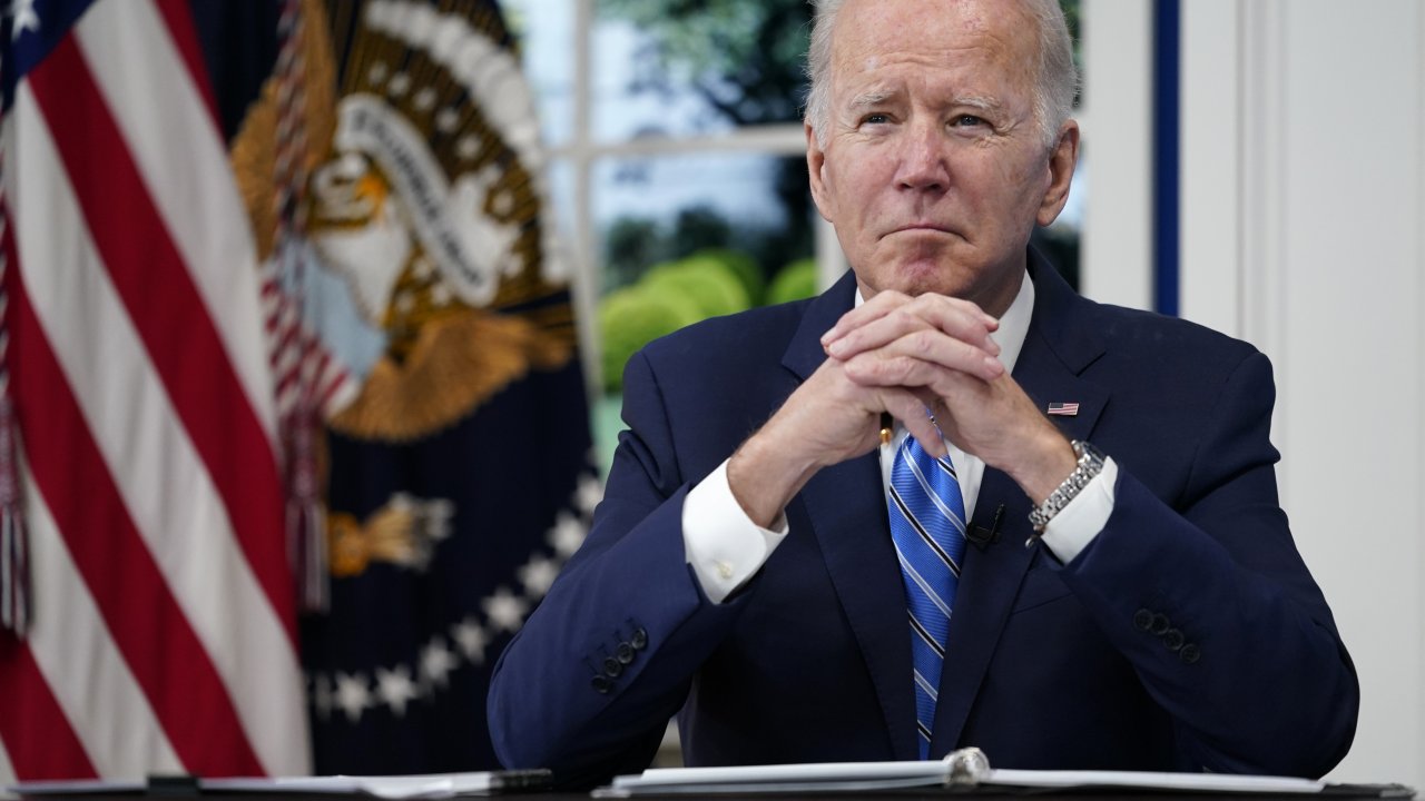 President Joe Biden participates in the White House COVID-19 Response Team's regular call.