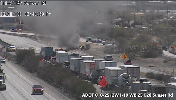 Vehicle fire on I-10