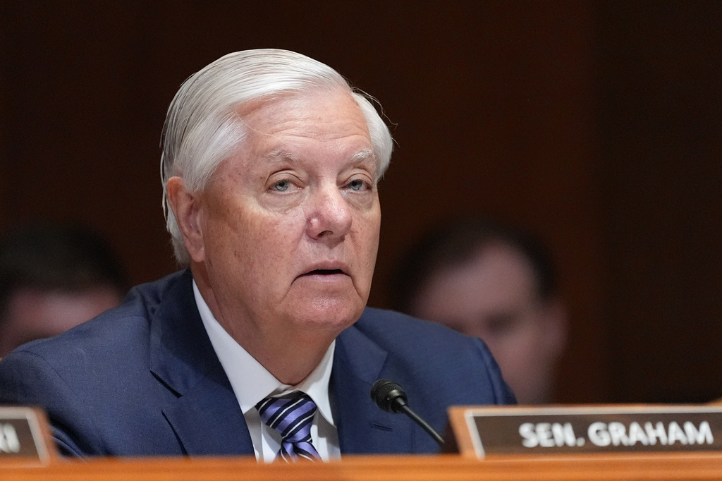 Sen. Lindsey Graham, R-S.C., questions Defense Secretary Pete Hegseth during a hearing, May 12, 2026, in Washington. 