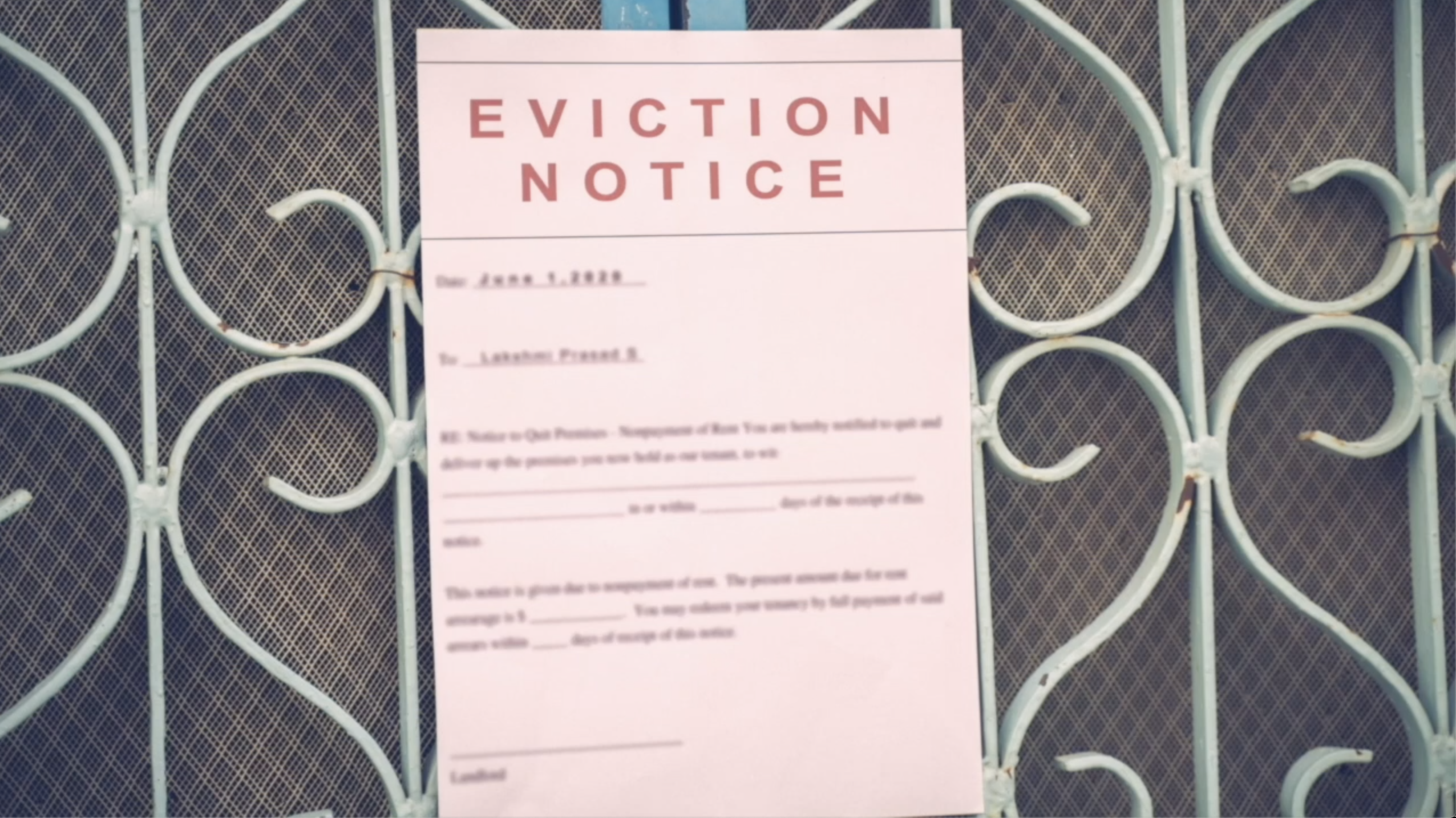Eviction notice