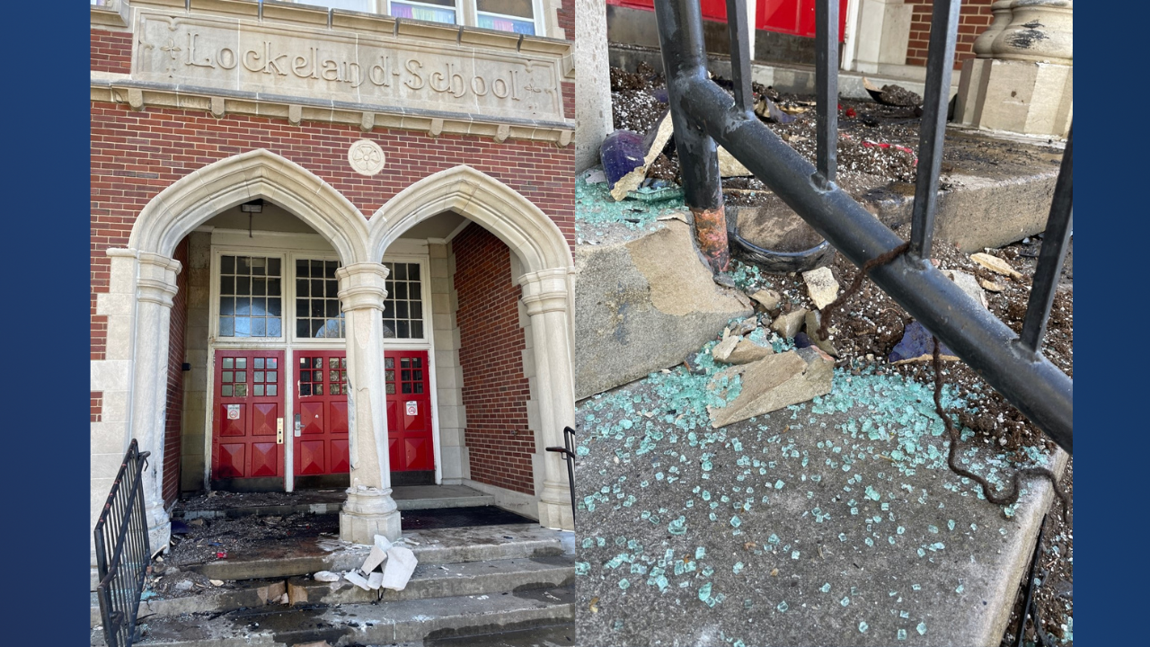 car in front of Lockeland Elementary School 