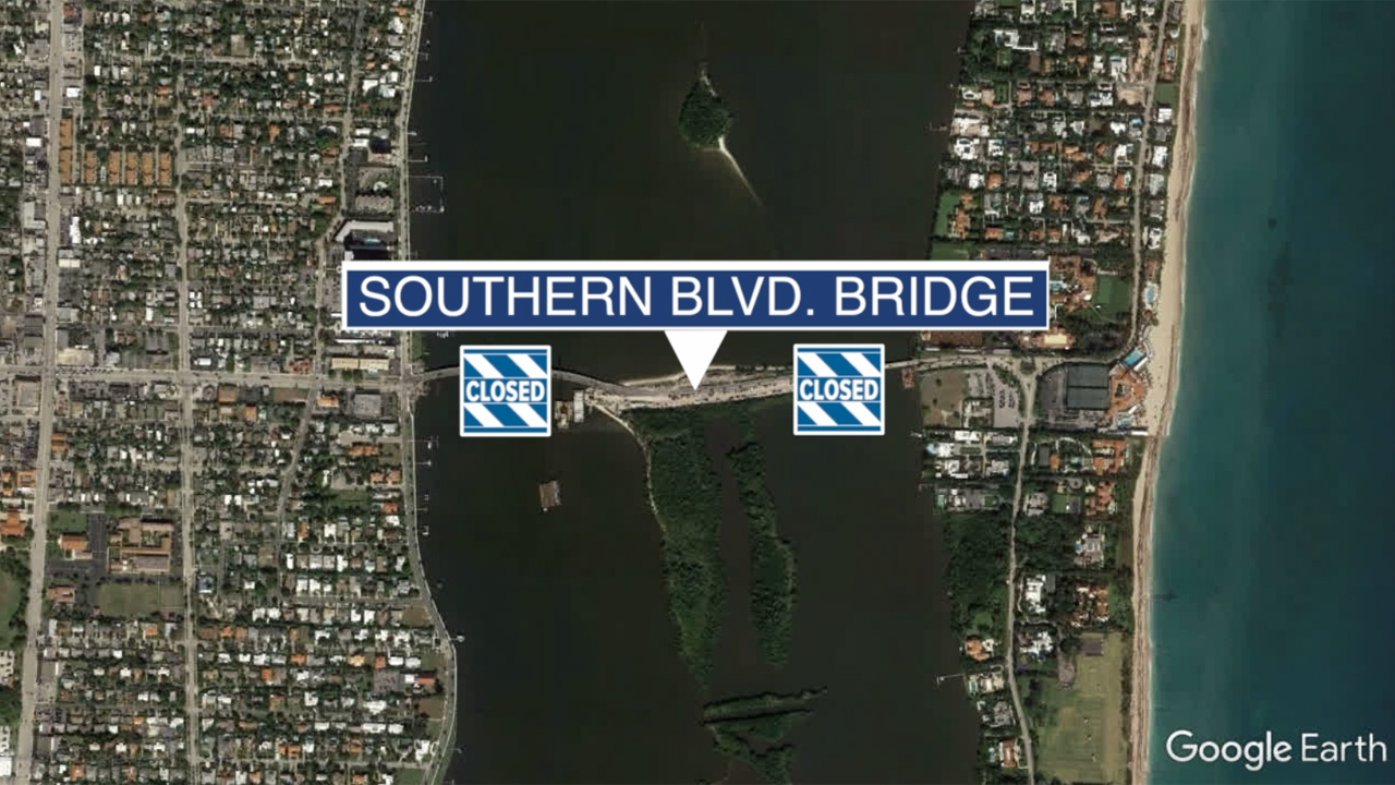 Southern Boulevard bridge closed in Palm Beach