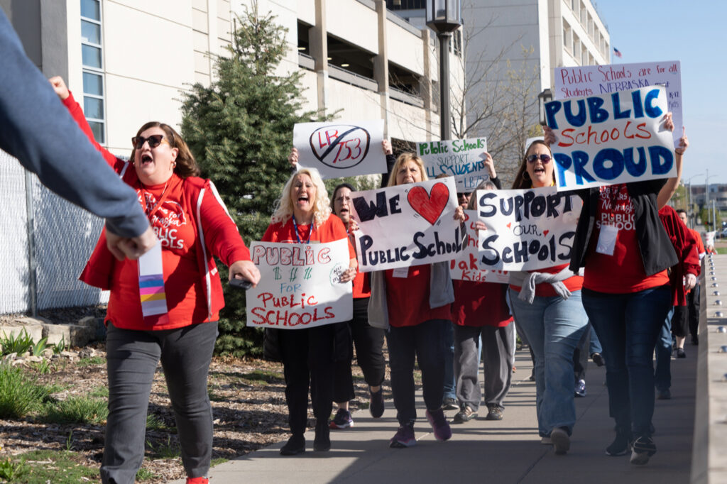 Teachers march