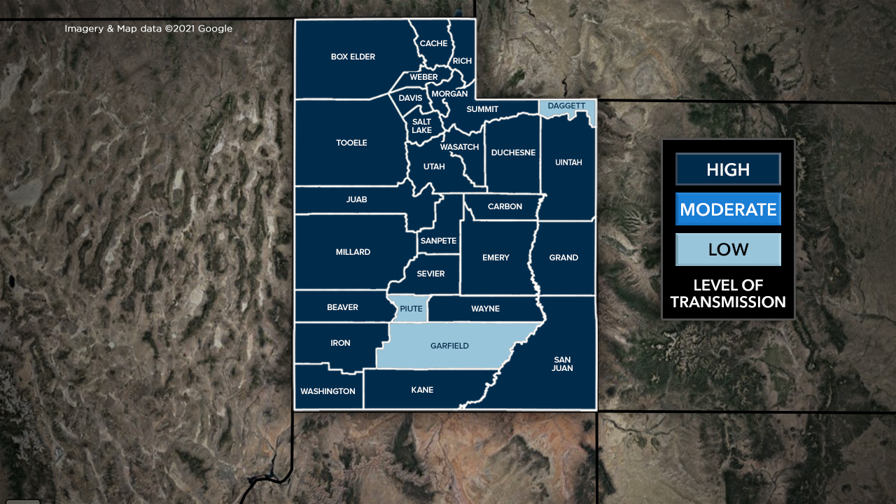 Utah COVID Transmission Index Feb.