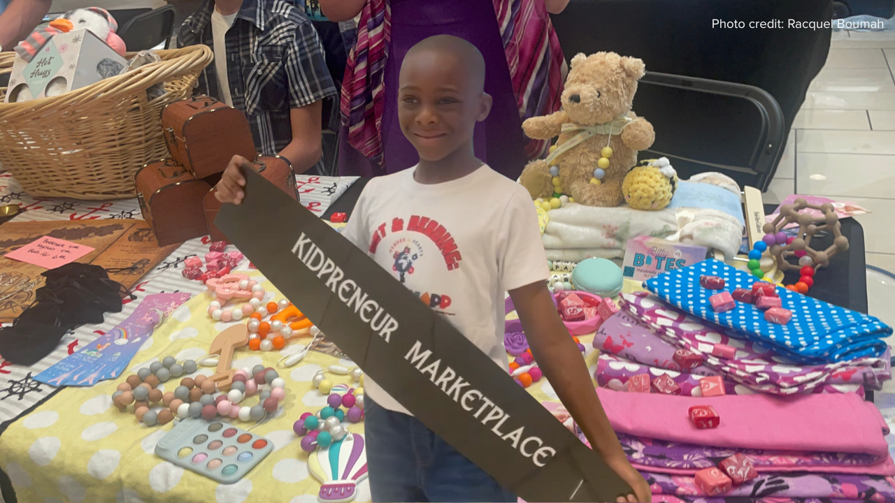 Justyn Boumah at the "Kidpreneurs Marketplace"