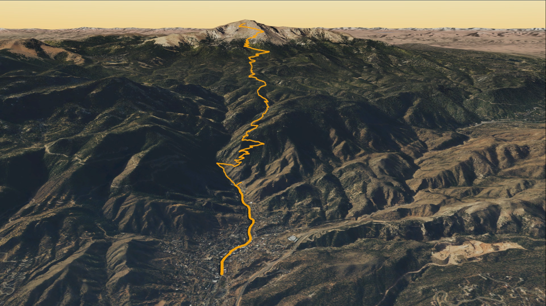 pikes peak marathon race topographical map