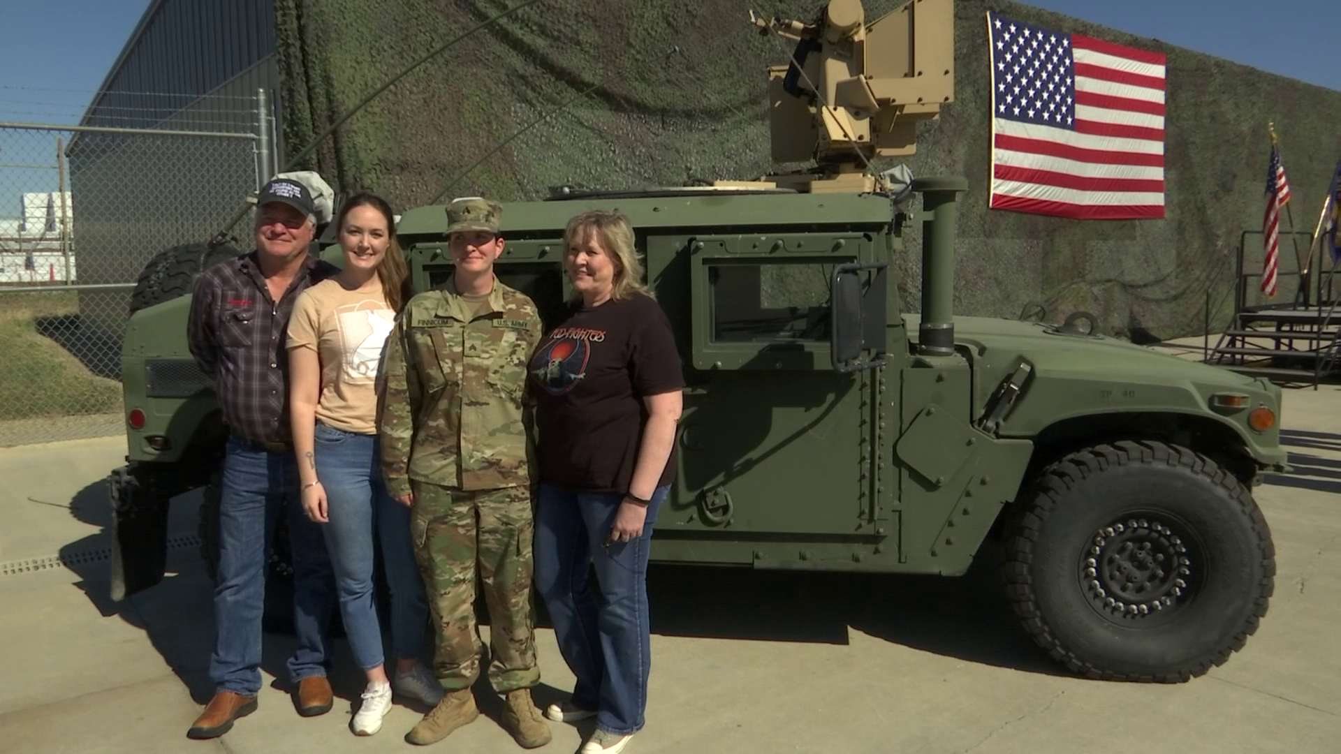 Sgt. Dailyn Finnicum, and her mother, father and sister