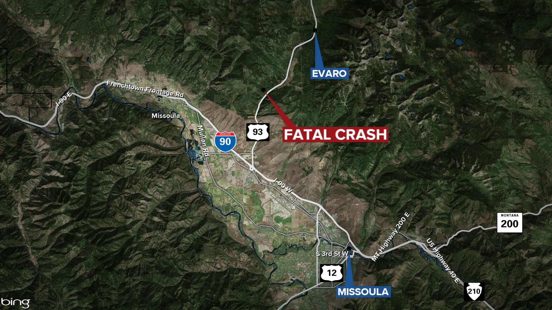 Evaro Fatal Crash Map