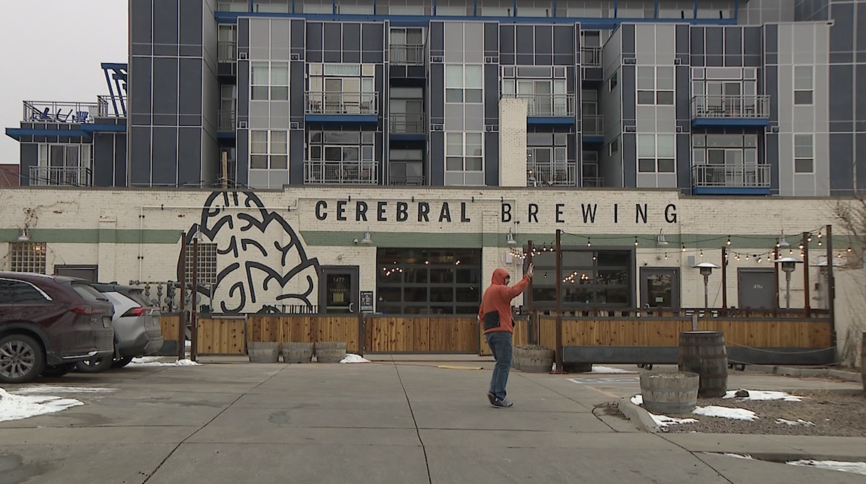 Cerebral Brewing's patio was recently cut in half to accommodate parking spots, in order to comply with Denver's changing zoning rules.