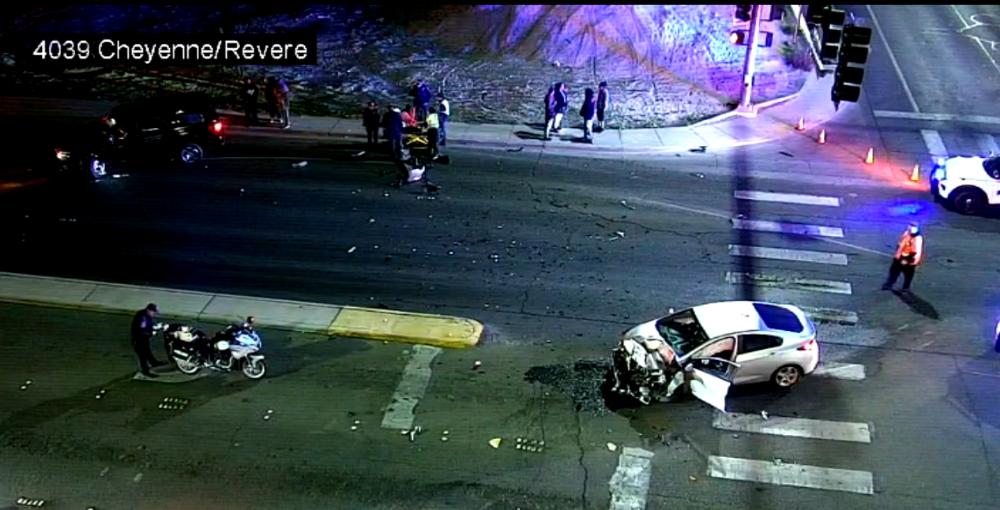 Crash on Cheyenne Ave. and Revere St.