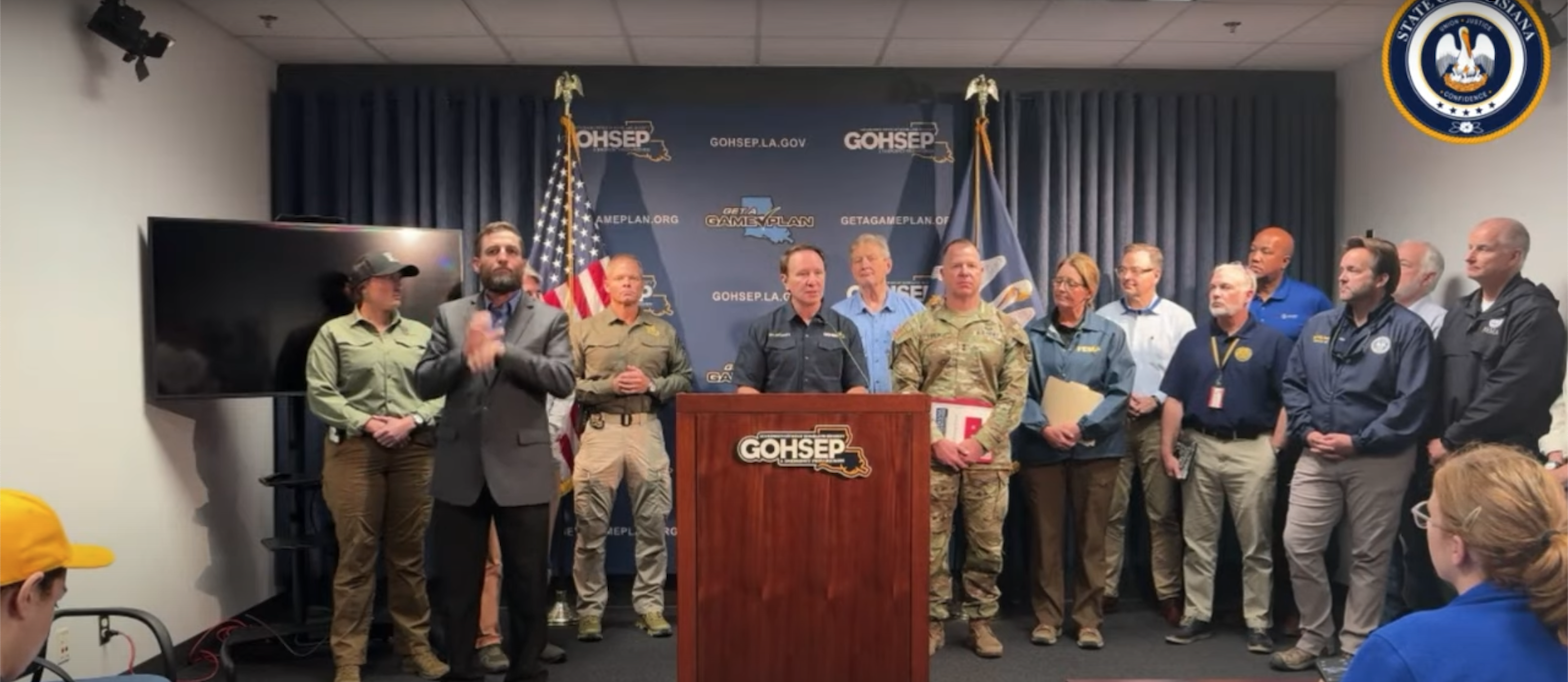Hurricane damage and recovery presser