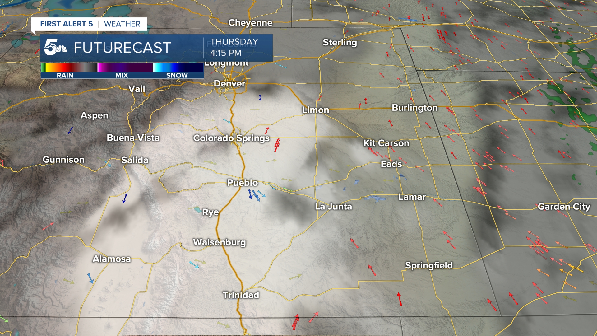 Overcast skies this afternoon over the southern I-25 corridor