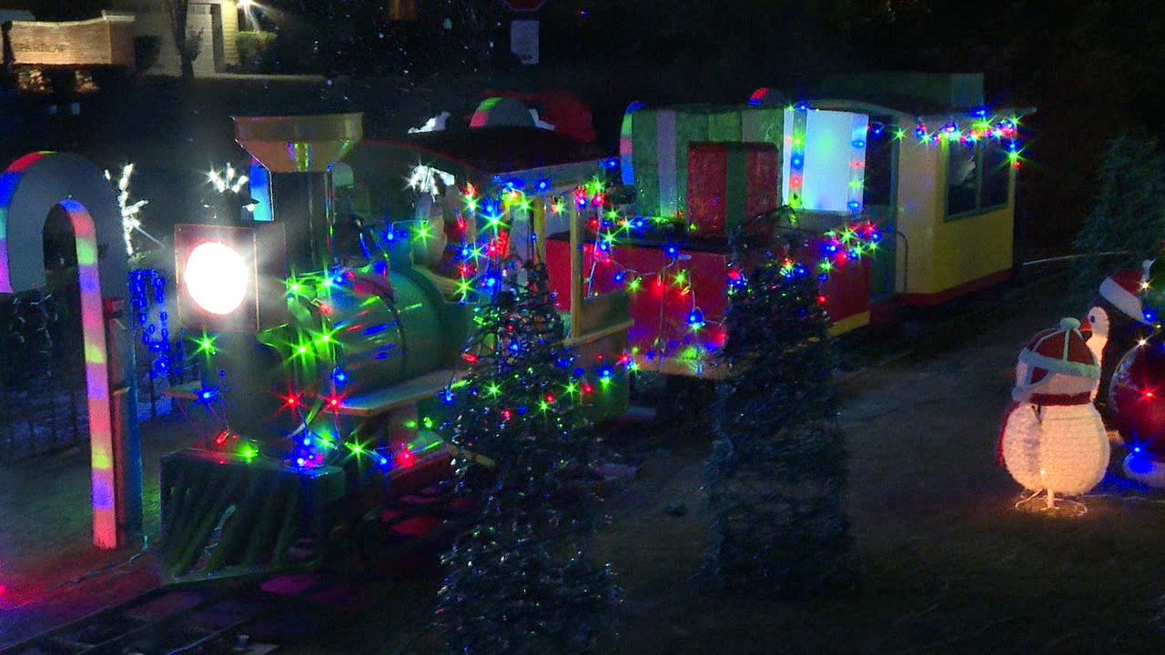 Light Train at Mr. Christmas' light display