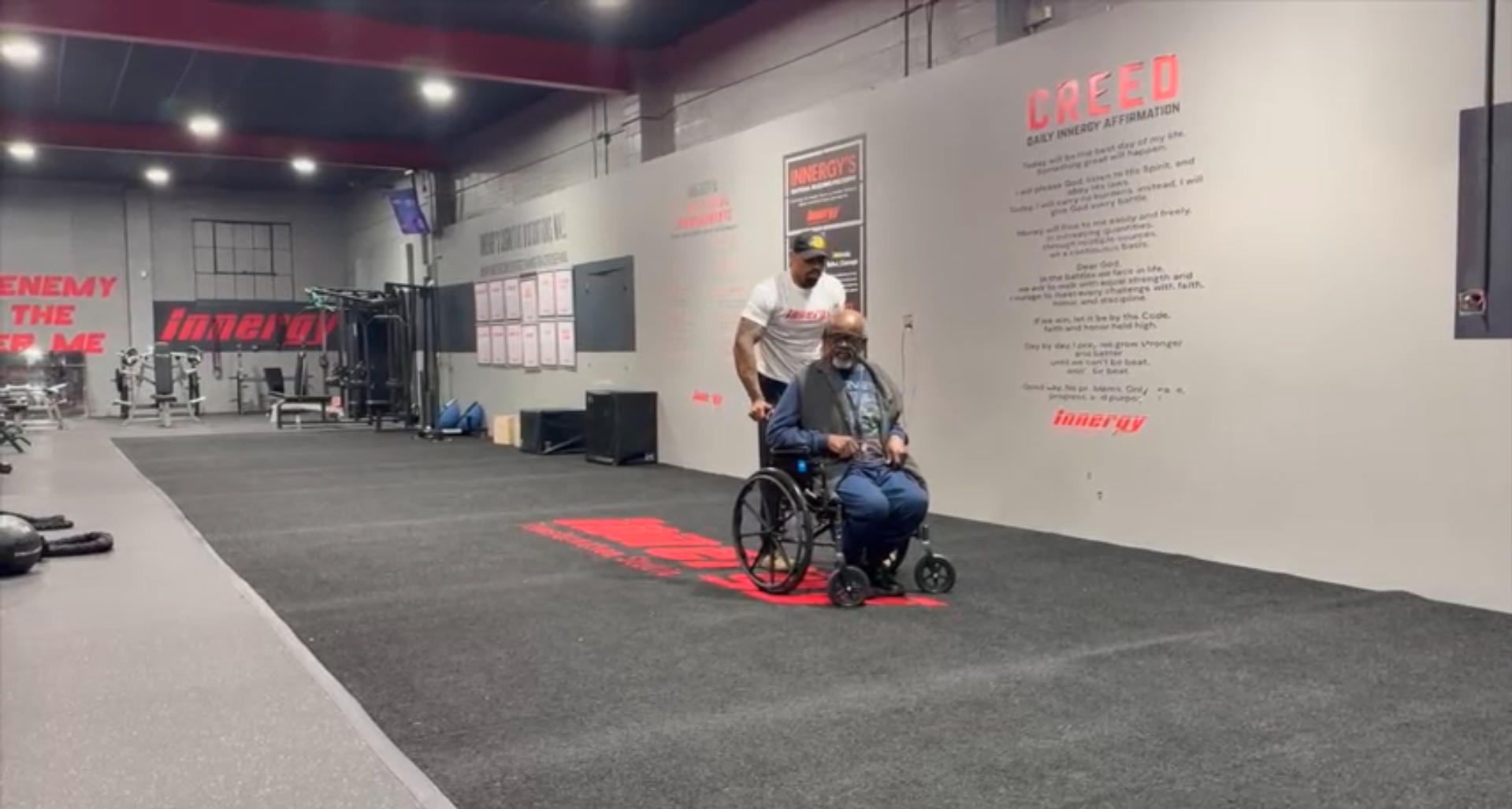  Trainer helping 81-year-old man to walk after insurance denies therapy