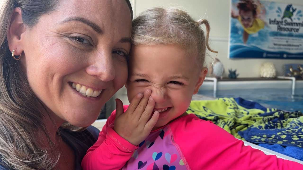 Lennox survived a near-drowning and received swim lessons