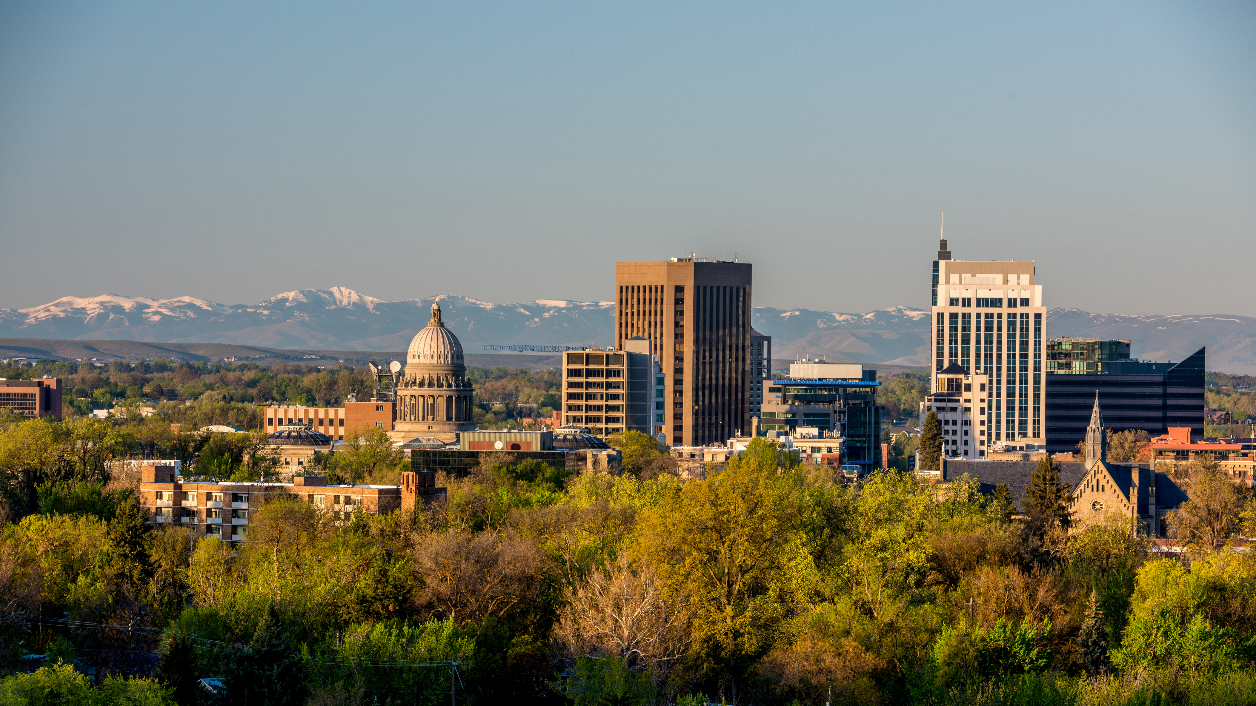 Morning sunrise on the city of Boise Idaho