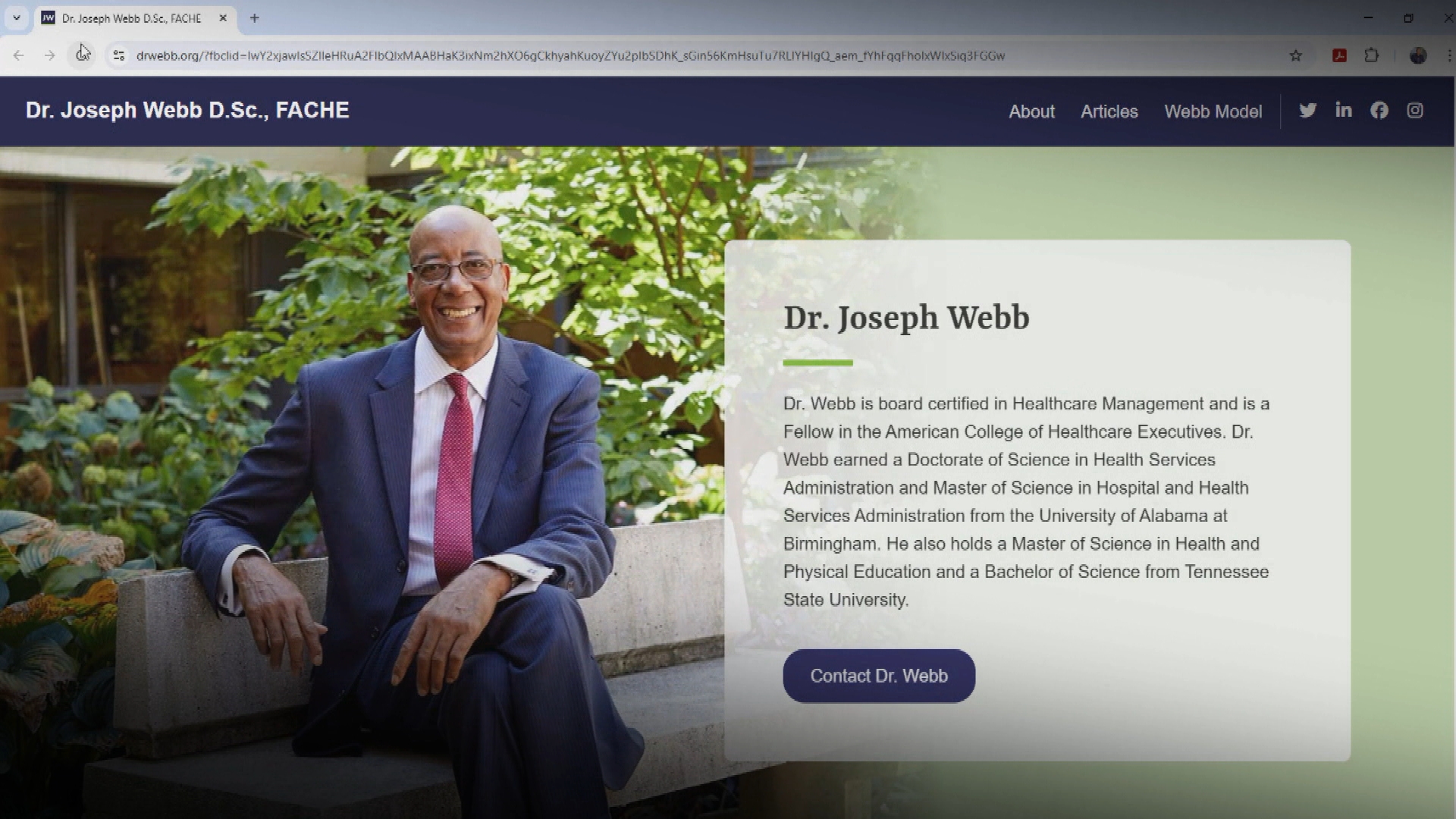 Dr. Joseph Webb - Nashville General Hospital CEO Website 