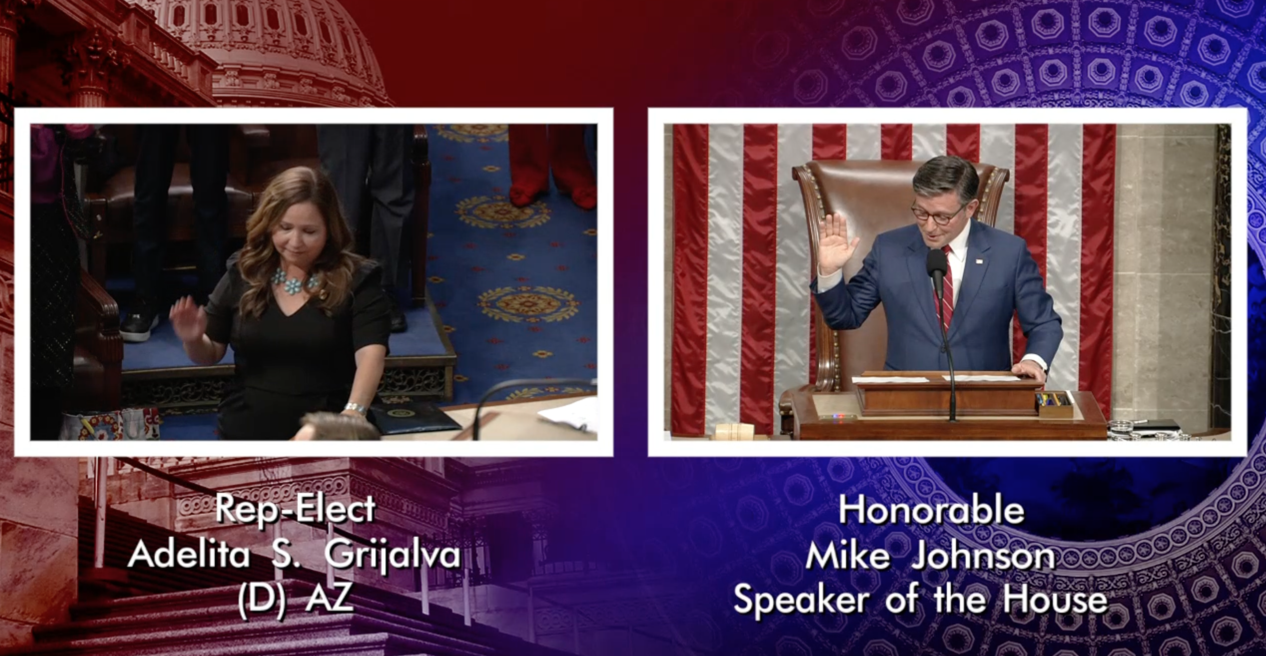 House Speaker Mike Johnson swears in Arizona Rep. Adelita Grijalva